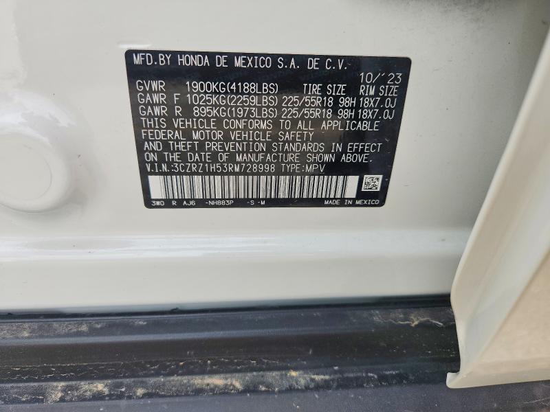 53738236 :رقم المزاد ، 3CZRZ1H53RM728998 vin ، 2024 Honda Hr-v مزاد بيع