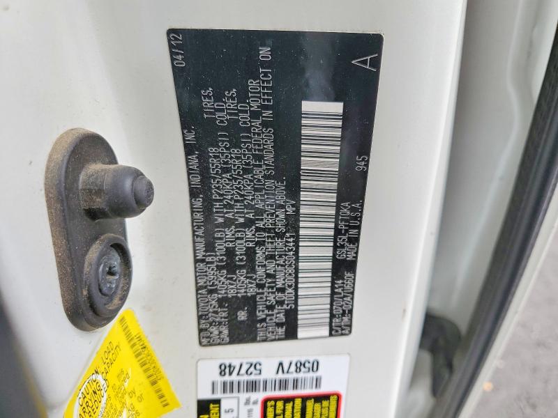 Продажа на аукционе авто 2012 Toyota Sienna, vin: 5TDDK3DC8CS043441, номер лота: 52514656