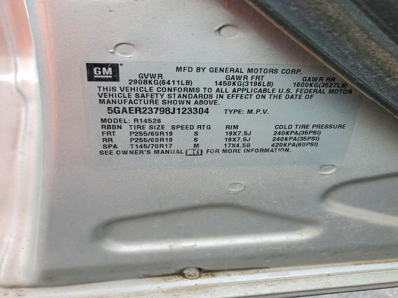 Auction sale of the 2008 Buick Enclave, vin: 5GAER23798J123304, lot number: 54457536