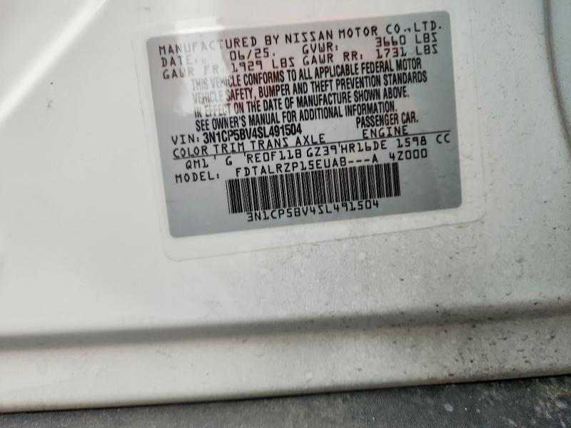 52471496 :رقم المزاد ، 3N1CP5BV4SL491504 vin ، 2025 Nissan Kicks Play مزاد بيع