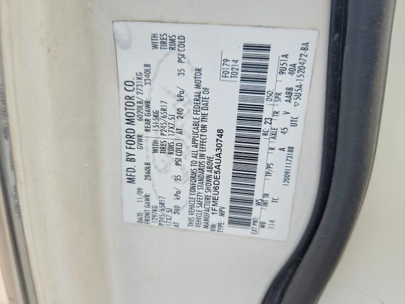 Продажа на аукционе авто 2010 Ford Explorer, vin: 1FMEU6DE5AUA30748, номер лота: 54716166