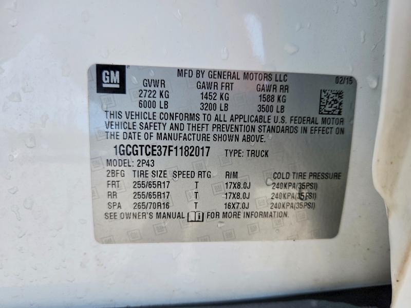 Продаж на аукціоні авто 2015 Chevrolet Colorado, vin: 1GCGTCE37F1182017, номер лоту: 52081606