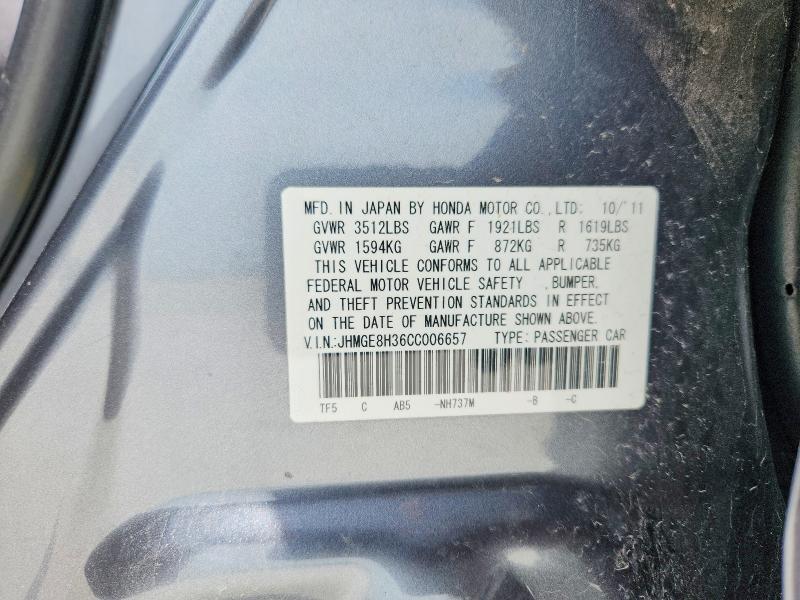 Продажа на аукционе авто 2012 Honda Fit, vin: JHMGE8H36CC006657, номер лота: 55322806