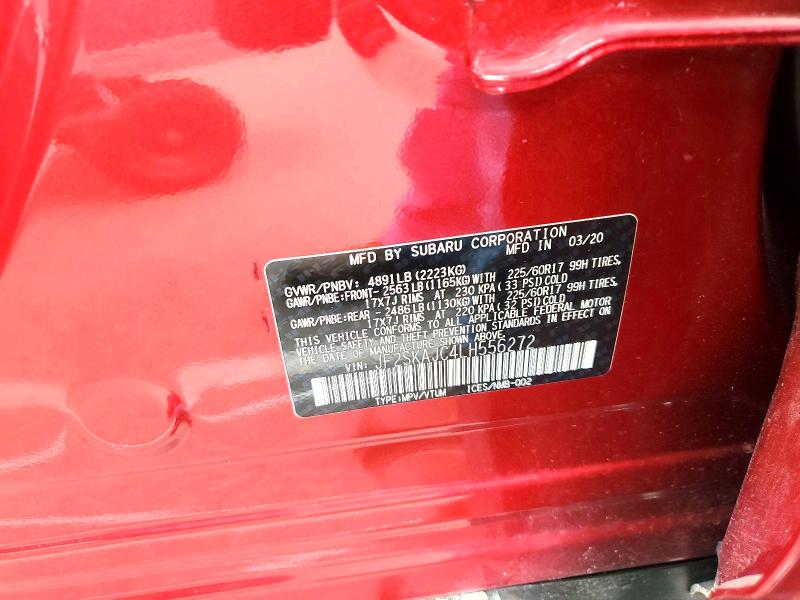 Aukcja sprzedaży 2020 Subaru Forester, vin: JF2SKAJC4LH556272, numer aukcji: 52703096