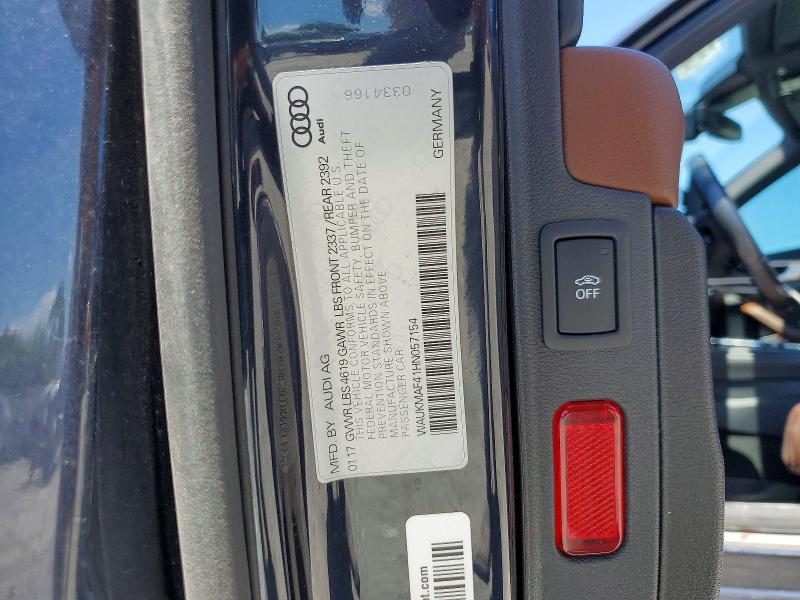 2017 Audi A4 მანქანა იყიდება აუქციონზე, vin: WAUKMAF41HN057154, აუქციონის ნომერი: 53657376