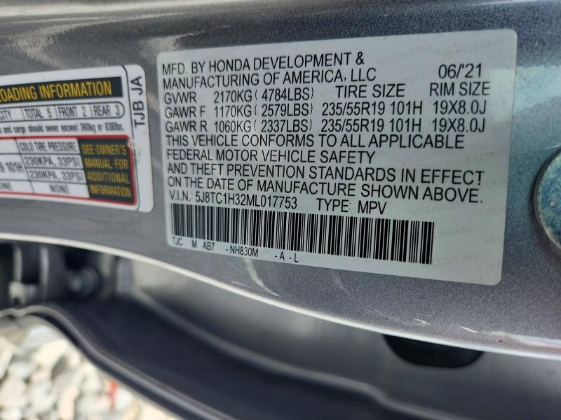 Aukcja sprzedaży 2021 Acura Rdx, vin: 5J8TC1H32ML017753, numer aukcji: 52180196