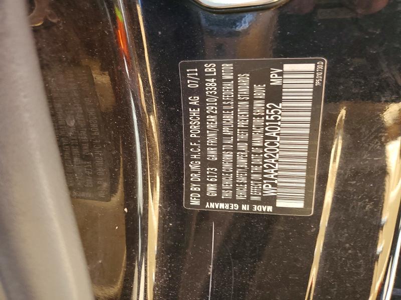 53428066 :رقم المزاد ، WP1AA2A20CLA01552 vin ، 2012 Porsche Cayenne مزاد بيع