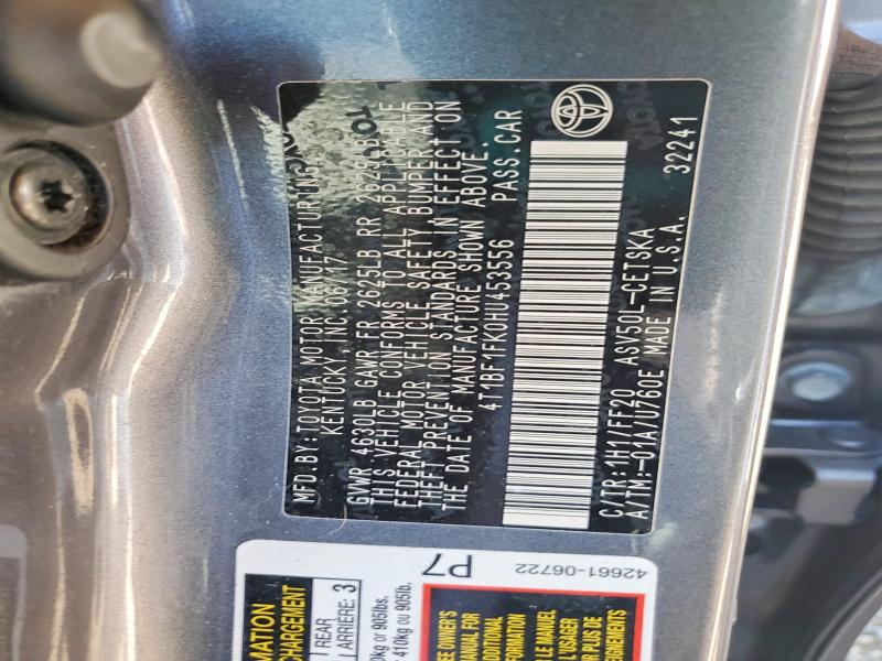 Продаж на аукціоні авто 2017 Toyota Camry, vin: 4T1BF1FK0HU453556, номер лоту: 53391276