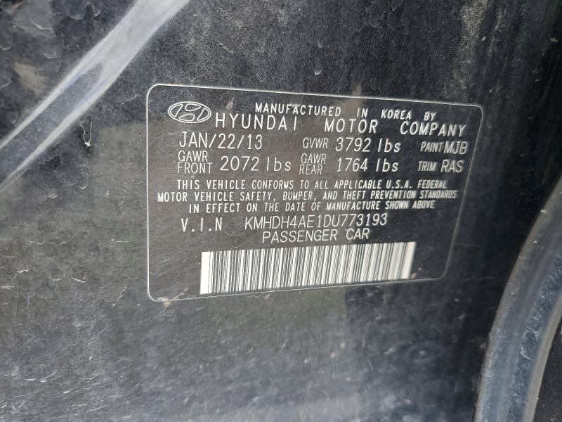 Aukcja sprzedaży 2013 Hyundai Elantra, vin: KMHDH4AE1DU773193, numer aukcji: 53652786