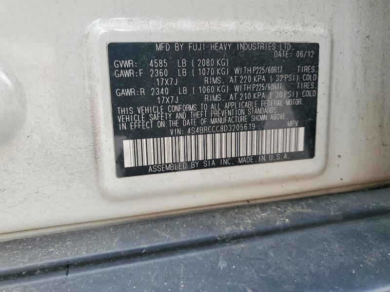52711506 :رقم المزاد ، 4S4BRCCC8D3205619 vin ، 2013 Subaru Outback مزاد بيع