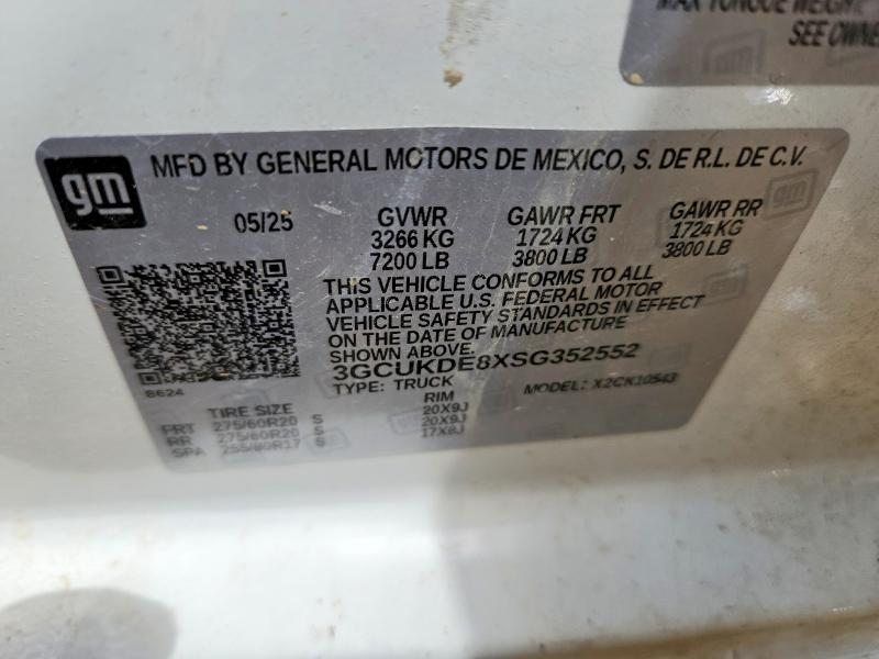 Aukcja sprzedaży 2025 Chevrolet Silverado, vin: 3GCUKDE8XSG352552, numer aukcji: 53314356