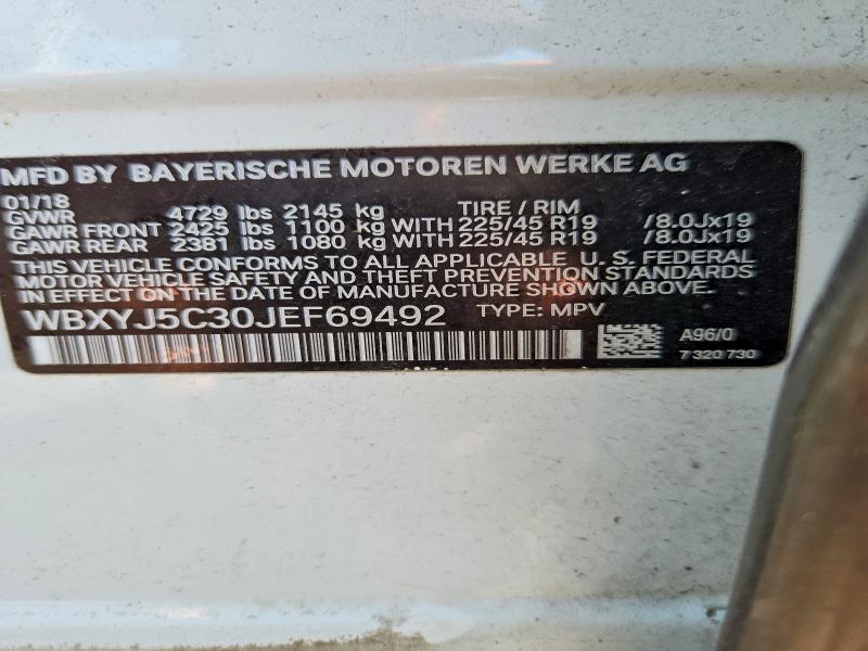 Aukcja sprzedaży 2018 Bmw X2, vin: WBXYJ5C30JEF69492, numer aukcji: 53583916