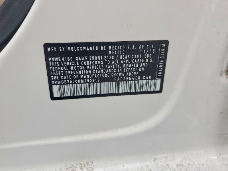 54421696 :رقم المزاد ، 3VWDB7AJ0HM290919 vin ، 2017 Volkswagen Jetta مزاد بيع