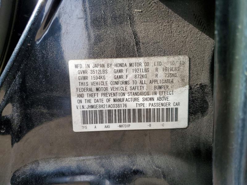 Продаж на аукціоні авто 2010 Honda Fit, vin: JHMGE8H21AC038176, номер лоту: 55596626