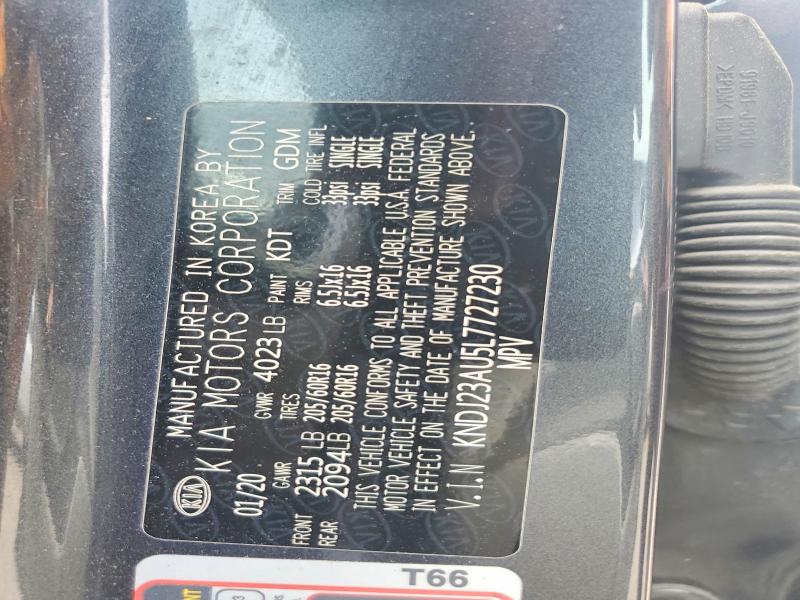 53214316 :رقم المزاد ، KNDJ23AU5L7727230 vin ، 2020 Kia Soul مزاد بيع