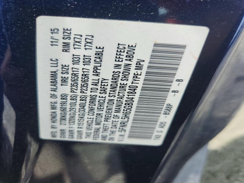 Aukcja sprzedaży 2016 Honda Odyssey, vin: 5FNRL5H65GB041840, numer aukcji: 54860886