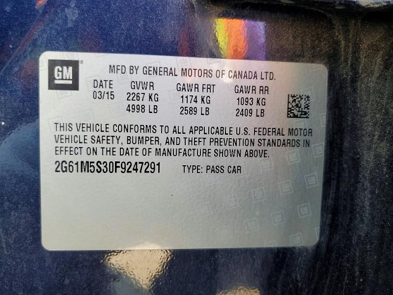Auction sale of the 2015 Cadillac Xts, vin: 2G61M5S30F9247291, lot number: 53888156