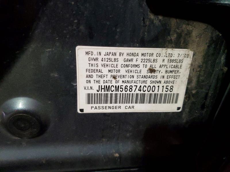 Продажа на аукционе авто 2004 Honda Accord, vin: JHMCM56874C001158, номер лота: 53822326