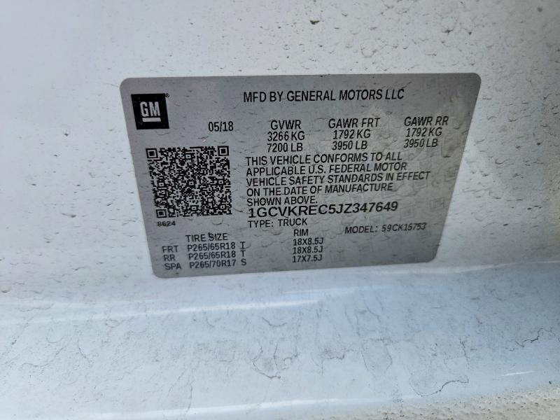 Aukcja sprzedaży 2018 Chevrolet Silverado, vin: 1GCVKREC5JZ347649, numer aukcji: 53571286