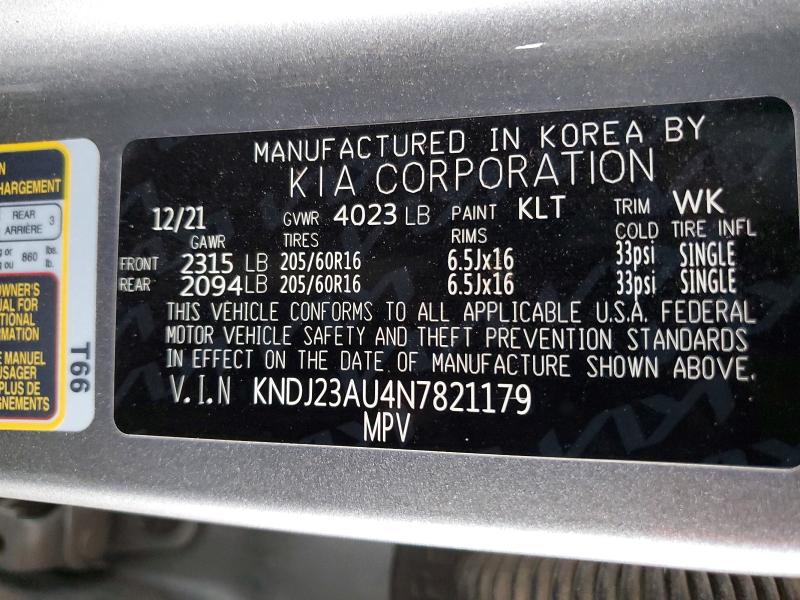 Auction sale of the 2022 Kia Soul, vin: KNDJ23AU4N7821179, lot number: 52391026