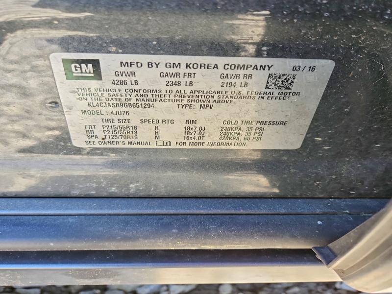 Продаж на аукціоні авто 2016 Buick Encore, vin: KL4CJASB9GB651294, номер лоту: 53308836