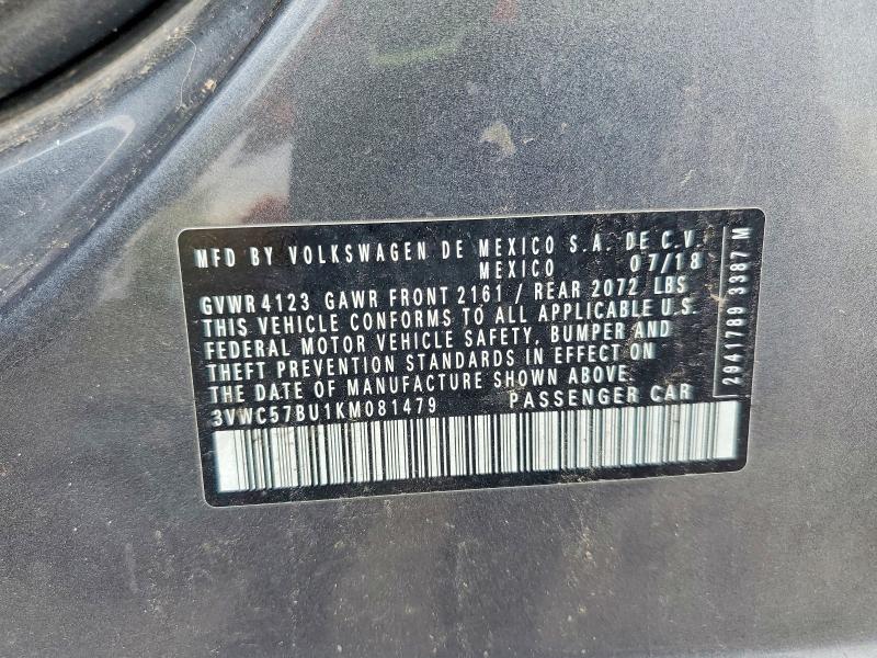 52026526 :رقم المزاد ، 3VWC57BU1KM081479 vin ، 2019 Volkswagen Jetta مزاد بيع