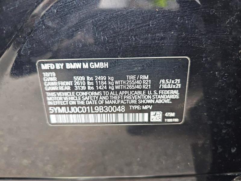 Aukcja sprzedaży 2020 Bmw X4, vin: 5YMUJ0C01L9B30048, numer aukcji: 54929136