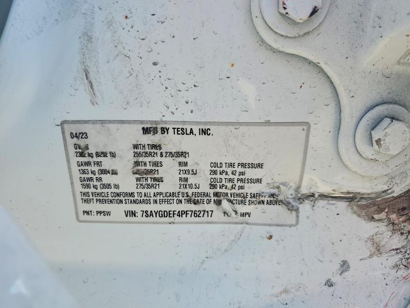 53418586 :رقم المزاد ، 7SAYGDEF4PF762717 vin ، 2023 Tesla Model Y مزاد بيع