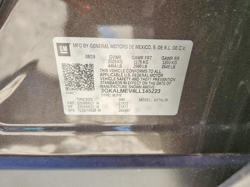 Aukcja sprzedaży 2020 Gmc Terrain, vin: 3GKALMEV4LL145223, numer aukcji: 54007306