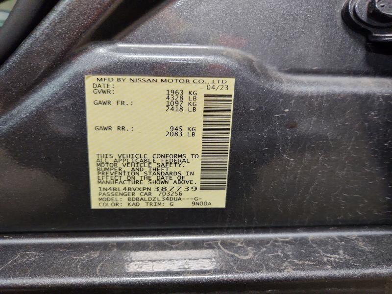Aukcja sprzedaży 2023 Nissan Altima, vin: 1N4BL4BVXPN387739, numer aukcji: 52097246