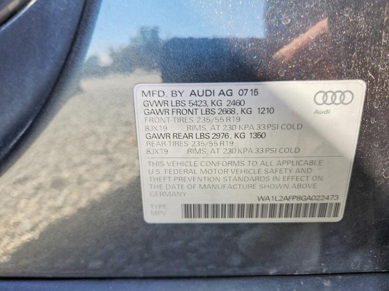 52009536 :رقم المزاد ، WA1L2AFP8GA022473 vin ، 2016 Audi Q5 مزاد بيع