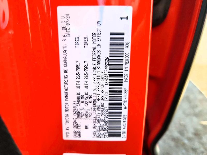 Продаж на аукціоні авто 2024 Toyota Tacoma, vin: 3TYLB5JN0RT039927, номер лоту: 52567516