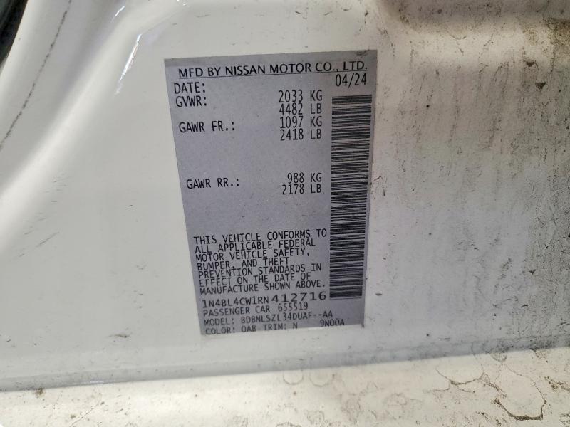 Продаж на аукціоні авто 2024 Nissan Altima, vin: 1N4BL4CW1RN412716, номер лоту: 54046166
