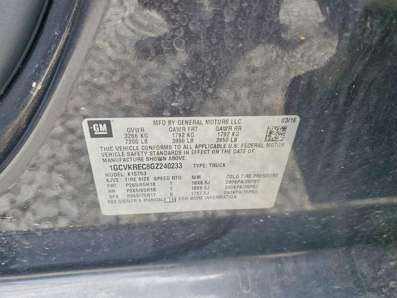 Продажа на аукционе авто 2016 Chevrolet Silverado, vin: 1GCVKREC8GZ240233, номер лота: 53403036