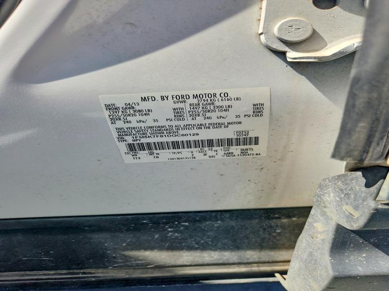 Aukcja sprzedaży 2013 Ford Explorer, vin: 1FM5K7F81DGC60129, numer aukcji: 53268176