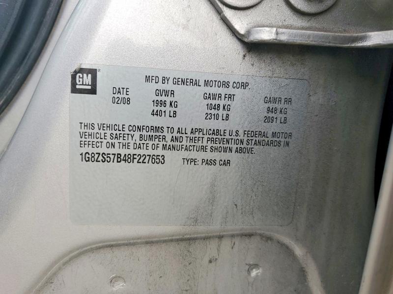 Продажа на аукционе авто 2008 Saturn Aura, vin: 1G8ZS57B48F227653, номер лота: 53393036