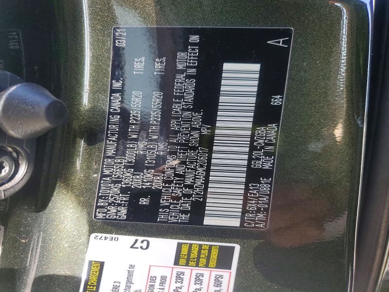 Aukcja sprzedaży 2021 Lexus Rx, vin: 2T2HZMAA6MC206017, numer aukcji: 55213536