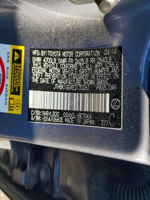 Auction sale of the 2014 Lexus Es, vin: JTHBK1GGXE2130261, lot number: 53021576