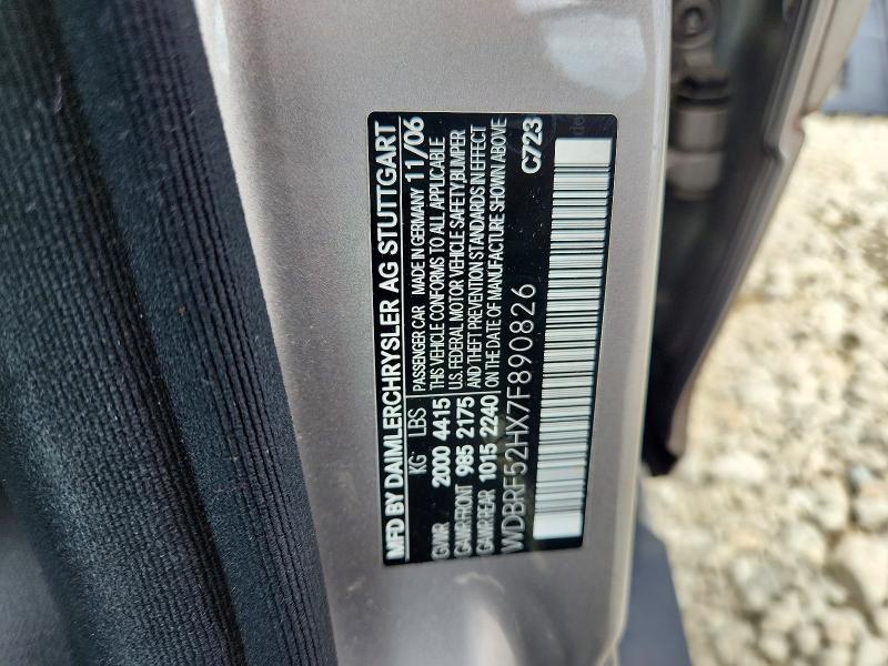 Aukcja sprzedaży 2007 Mercedes-benz C, vin: WDBRF52HX7F890826, numer aukcji: 55101306