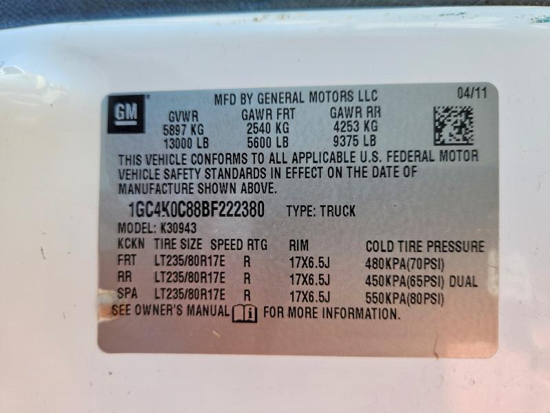 2011 Chevrolet Silverado მანქანა იყიდება აუქციონზე, vin: 1GC4K0C88BF222380, აუქციონის ნომერი: 50664256