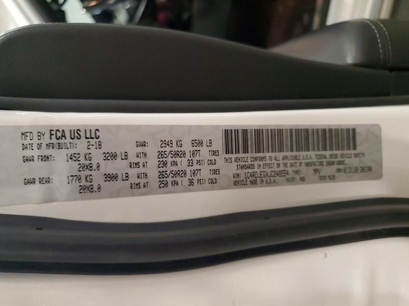 Продаж на аукціоні авто 2018 Dodge Durango, vin: 1C4RDJEGXJC248554, номер лоту: 53287126