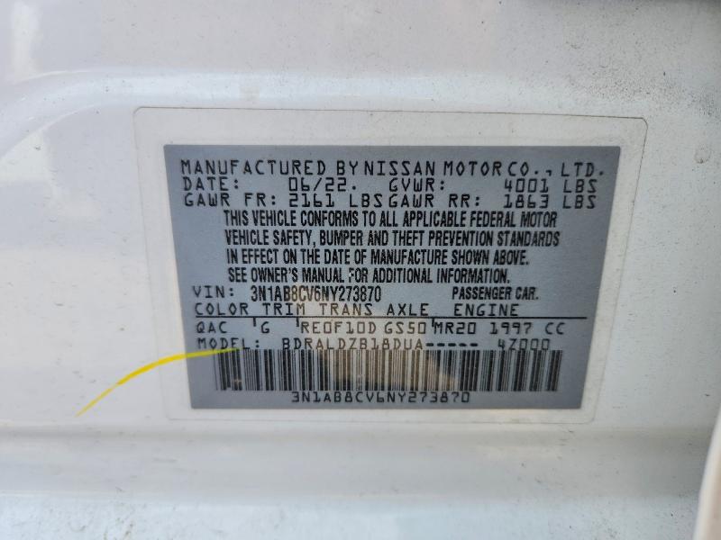 Aukcja sprzedaży 2022 Nissan Sentra, vin: 3N1AB8CV6NY273870, numer aukcji: 53366816