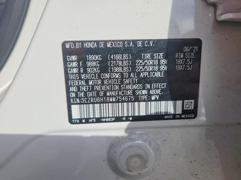 Aukcja sprzedaży 2021 Honda Hr-v, vin: 3CZRU6H18MM754675, numer aukcji: 53456056