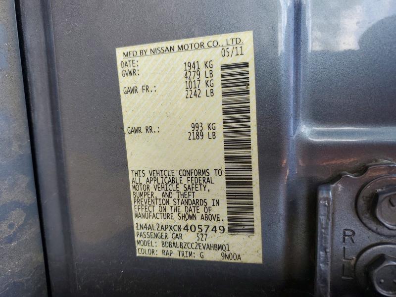 Aukcja sprzedaży 2012 Nissan Altima, vin: 1N4AL2APXCN405749, numer aukcji: 52521466