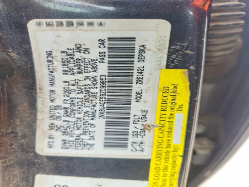 Aukcja sprzedaży 2009 Toyota Corolla, vin: 1NXBU40E59Z099853, numer aukcji: 53178286