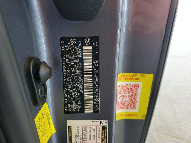 Aukcja sprzedaży 2013 Lexus Is, vin: JTHFF2C2XD2526808, numer aukcji: 53919076