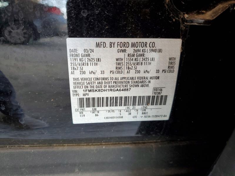 Продаж на аукціоні авто 2024 Ford Explorer, vin: 1FMSK8DH1RGA64887, номер лоту: 52848766