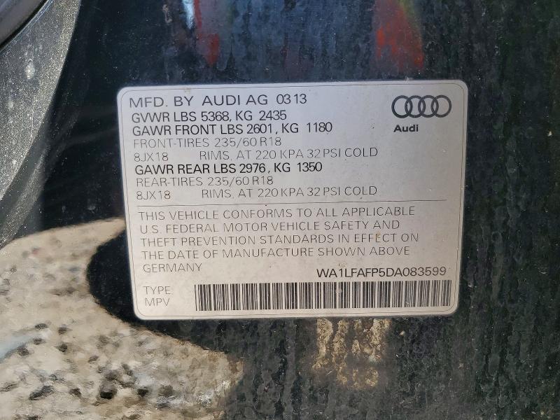 Продаж на аукціоні авто 2013 Audi Q5, vin: WA1LFAFP5DA083599, номер лоту: 54108316
