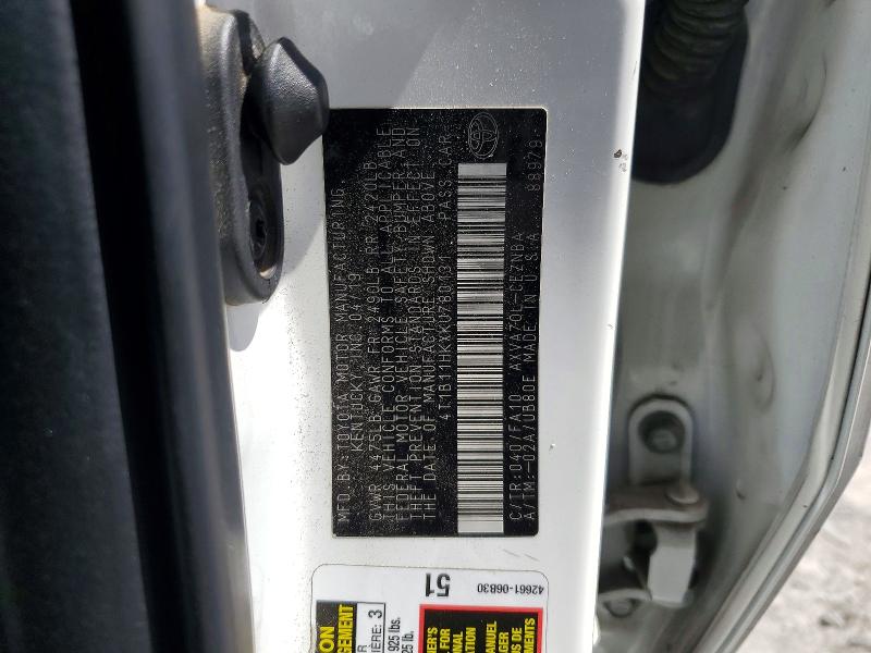 Продаж на аукціоні авто 2019 Toyota Camry, vin: 4T1B11HKXKU780131, номер лоту: 53503916