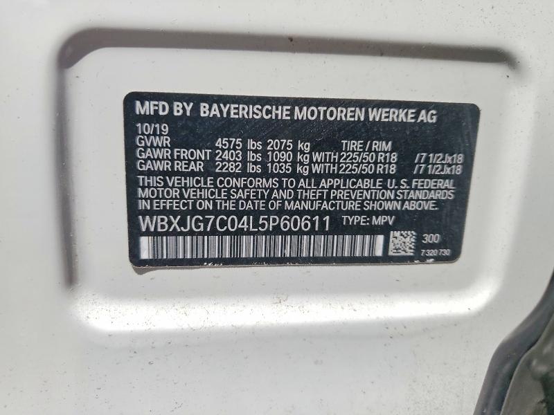 Aukcja sprzedaży 2020 Bmw X1, vin: WBXJG7C04L5P60611, numer aukcji: 54887076
